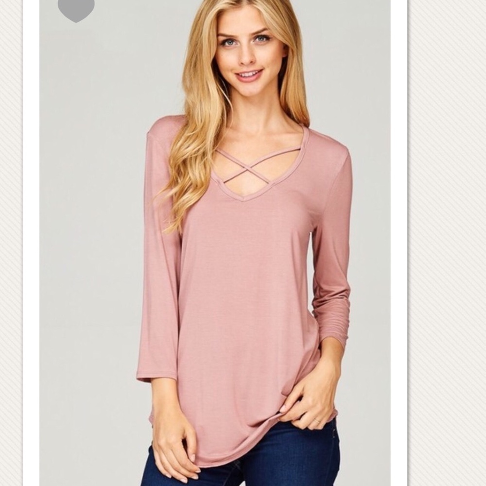 Crisscross V Neck Top